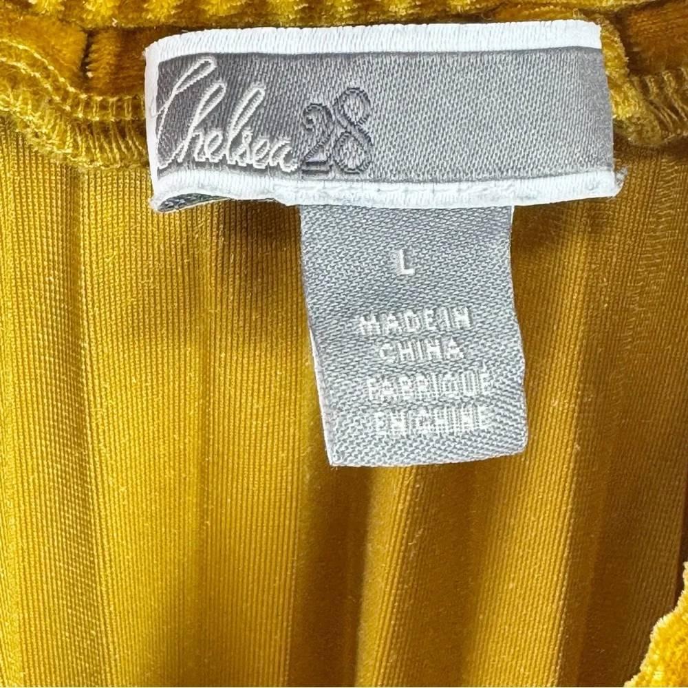 Chelsea28 Marigold Velvet Midi Skirt Pleated A-Line Boho Women’s L